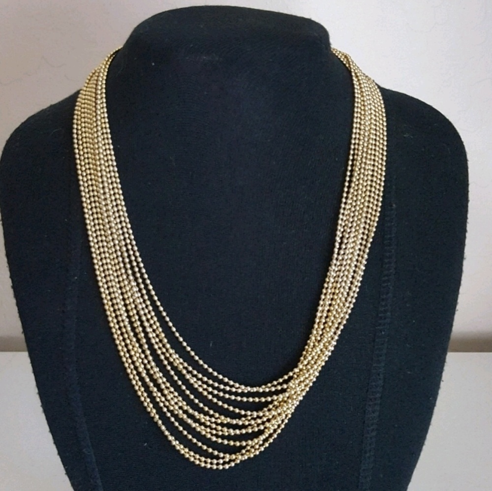 Vintage - Gold Multi Strand Bead Necklace